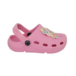 Yellow Bee Solid Perforated Clogs With Unicorn Charm - Purple image 5