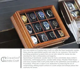 Creation India Craft Brown 12 Slots Watch Organiser Box image 4