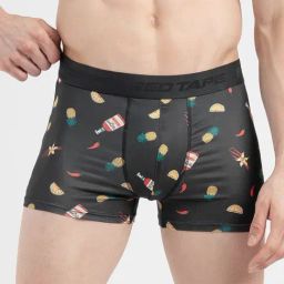 Red Tape Black Comfort Fit Printed Trunks-picture-34