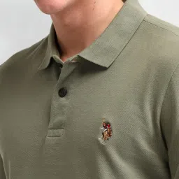 U.S. Polo Assn. Denim Co. Green Cotton Slim Fit Logo Printed Polo T-Shirt image 5