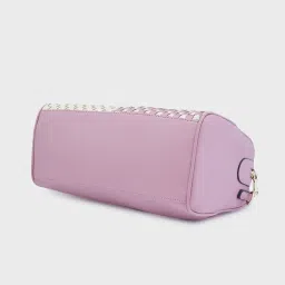 Caprese Pink & White Checks Medium Handbag image 5