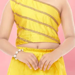 Aarika Kids Yellow Embroidered Lehenga Cholis image 5