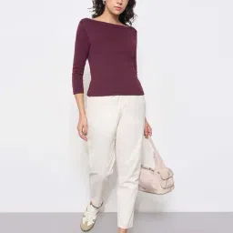 Honey By Pantaloons Wine Slim Fit Top image 5