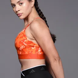 ADIDAS Aeroreact AEROREADY Training Light-Support Tech-Fit Abstract Printed Bra image 5