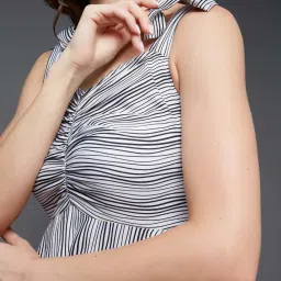 Miss Chase White Striped Maxi Dress image 5