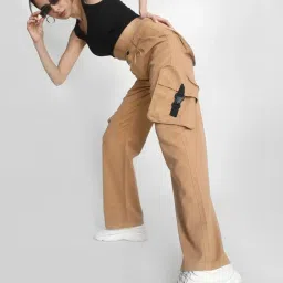 Bene Kleed Beige Cotton SolidTrousers image 5