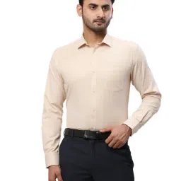 Park Avenue Yellow Slim Fit Striped Shirt-picture-24
