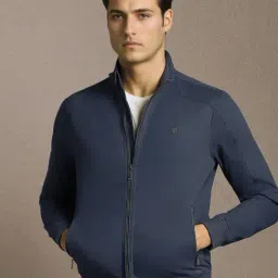 Louis Philippe Navy Cotton Regular Fit Jacket-picture-41