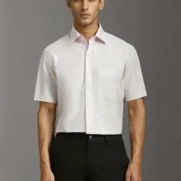 Louis Philippe Pink Cotton Regular Fit Self Pattern Shirt-picture-37