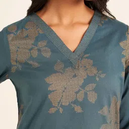 Rangmanch by Pantaloons Blue Printed Kurta image 5