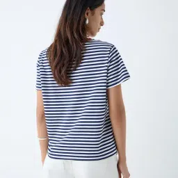 LOV by Westside Navy Stripe Cotton-Blend T-Shirt image 2