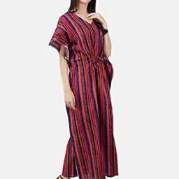 KOI SLEEPWEAR Multicolor Striped Kaftan Nighty-image-71