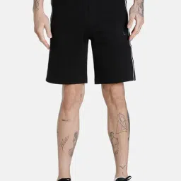 Puma one8 Black Cotton Slim Fit Striped Shorts-image-76