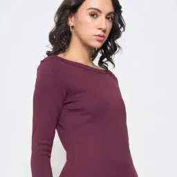 Honey By Pantaloons Wine Slim Fit Top image 3
