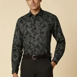 Allen Solly Black Cotton Slim Fit Printed Shirt-picture-30
