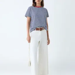 LOV by Westside Navy Stripe Cotton-Blend T-Shirt image 3