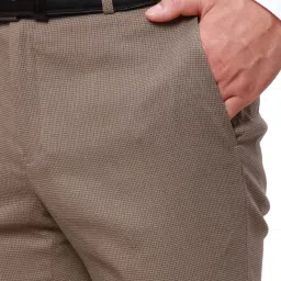 Raymond Brown Slim Fit Houndstooth Trousers image 5