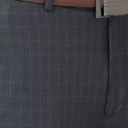 Raymond Grey Slim Fit Checks Trousers image 5