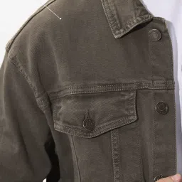 The Souled Store Grey Cotton Loose Fit Denim Jacket image 5