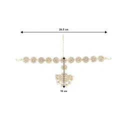 Peora Gold-Plated Kundan Pearl Studded Rajasthani Sheeshpatti image 5