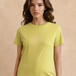 RAREISM Green Cotton Blend Printed Short Sleeves T-Shirt-image-14