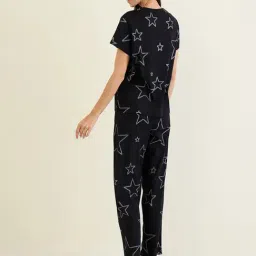 Sweet Dreams Black Cotton Printed Pyjama Set image 2