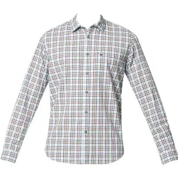 Basics Starlight Blue Cotton Slim Fit Checks Shirt image 5