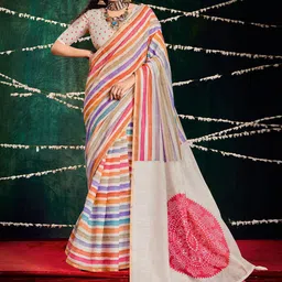 Meena Bazaar Striped Art Silk Saree-picture-18