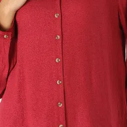 Mustard Red Textured Shirt image 5