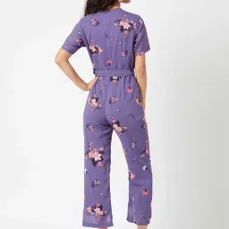 Miss Chase Purple Floral Print Jumpsuit image 2