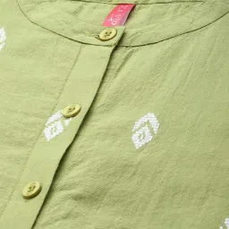 Clt.s Green Cotton Embroidered Kurta Palazzo Set image 5