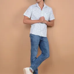 Crimsoune Club Green Cotton Slim Fit Floral image 5