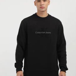 Calvin Klein Jeans Black Cotton Regular Fit Logo Printed Sweatshirt-picture-31