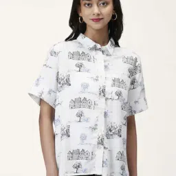 Honey by Pantaloons Off-White Printed Shirt-image-3