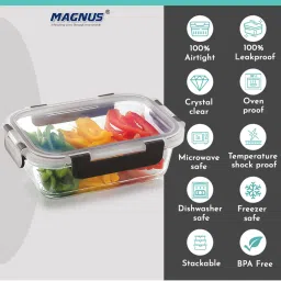 MAGNUS Solid Grey Borosilicate 640ml Rectangle Container image 5
