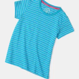 Jockey Kids Blue & White Cotton Striped T-Shirt image 5