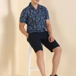 Allen Solly Navy Cotton Regular Fit Abstract Shirt image 5
