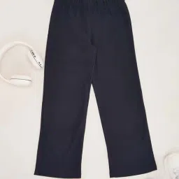 Pantaloons Junior Girls Blue Indigo Textured Trousers & Pants-picture-11
