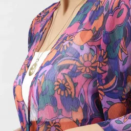PURYS Multicolored Floral Print Shrug image 5