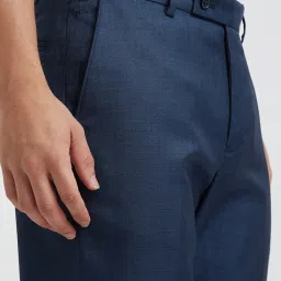 Park Avenue Blue Regular Fit Trousers image 5