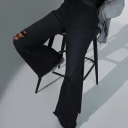 Hubberholme Black Cotton Distressed High Rise Jeans-picture-37