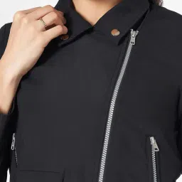 People by Pantaloons Black Plain Jacket image 5