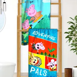 Athom Living Blue & Green 2 Printed Cotton 350 GSM Bath Towel-image-96