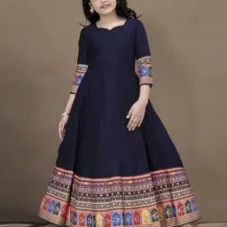 Fashion Dream Kids Navy Blue Fit & Flare Dress-image-89