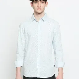 Being Human Blue Slim Fit Printed Shirt-image-75