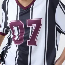 studiofit women Studiofit by Westside Black Striped Jersey T-Shirt image 4