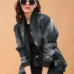 FEYONA Camouflage Mock Collar Lightweight Varsity Jacket-picture-25