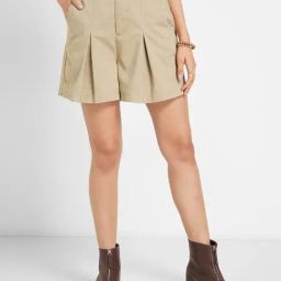 People By Pantaloons Khaki Regular Fit Shorts-picture-47