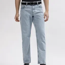 Lindbergh Blue Cotton Oversize Fit Jeans-image-1
