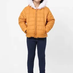 KIDS ONLY Mustard Quilted Full Sleeves Jacket image 4
